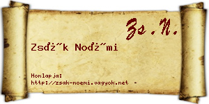 Zsák Noémi névjegykártya